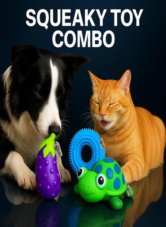 Western Era Durable Dog Squeaky Toy Combo | Spiked Ball with Colorful Bumps + Cute Dog Face Ball for Chewing, Fetching & Training | Bouncy, Safe & Fun Latex Rubber Toys for Small, Medium Dogs - Image 2